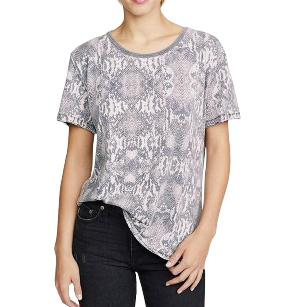 Free People Women's Tourist Tee Black Snake Combo - Small